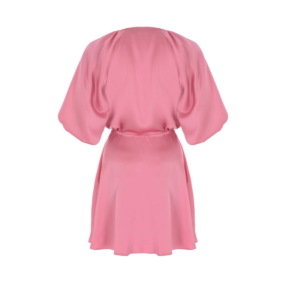 PINK PRINCESS-SLEEVE MINI DRESS 100% POLYESTER