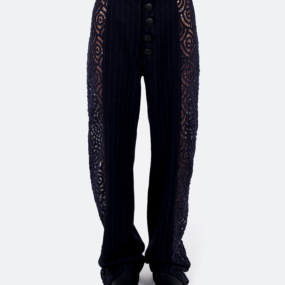 Shop Grace Weller’s Pinstripe and Crochet Trousers for stylish women’s clothing. Explore our shopping website for the latest trends. Shop now!