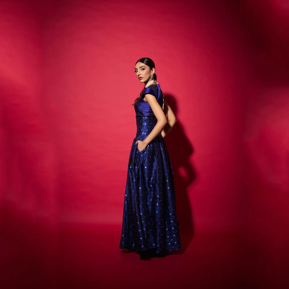 Silk top with brocade skirt, structured festive set for celebrations. Shop online from our curated edit of premium fashion.