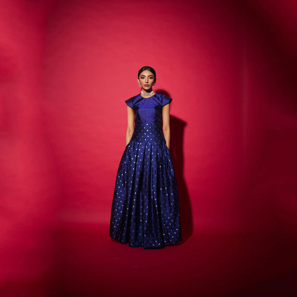 Silk top with brocade skirt, structured festive set for celebrations. Shop online from our curated edit of premium fashion.