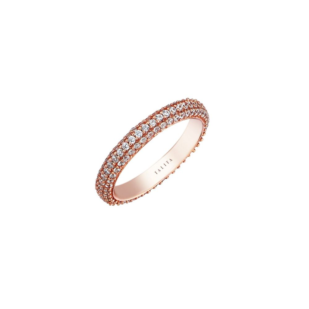18ct Rose Gold Plated Ring925 Sterling Silver.Zircon & Natural Stones.