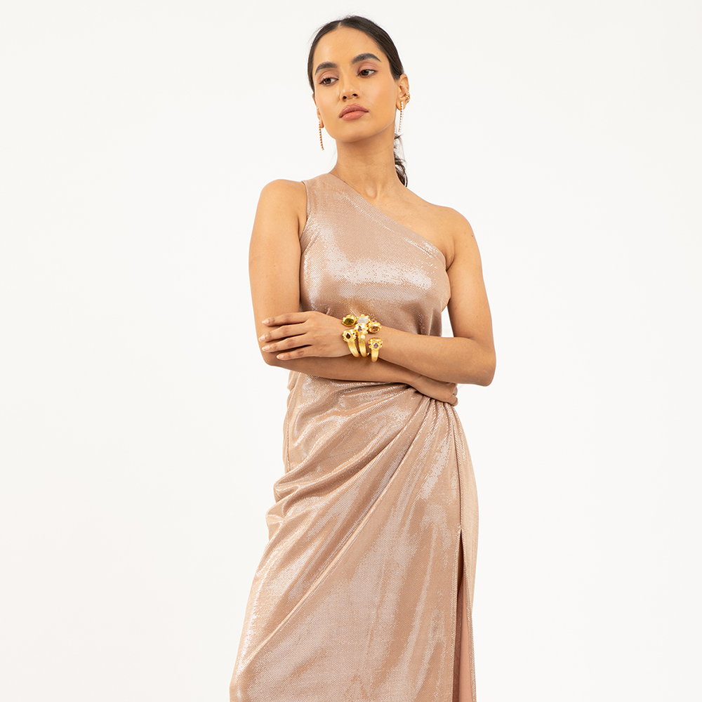 Shop our sequin off-shoulder dress for party & evening wear. Get designer dresses for women from our handpicked curation at The Luxe Maison! Shop now!