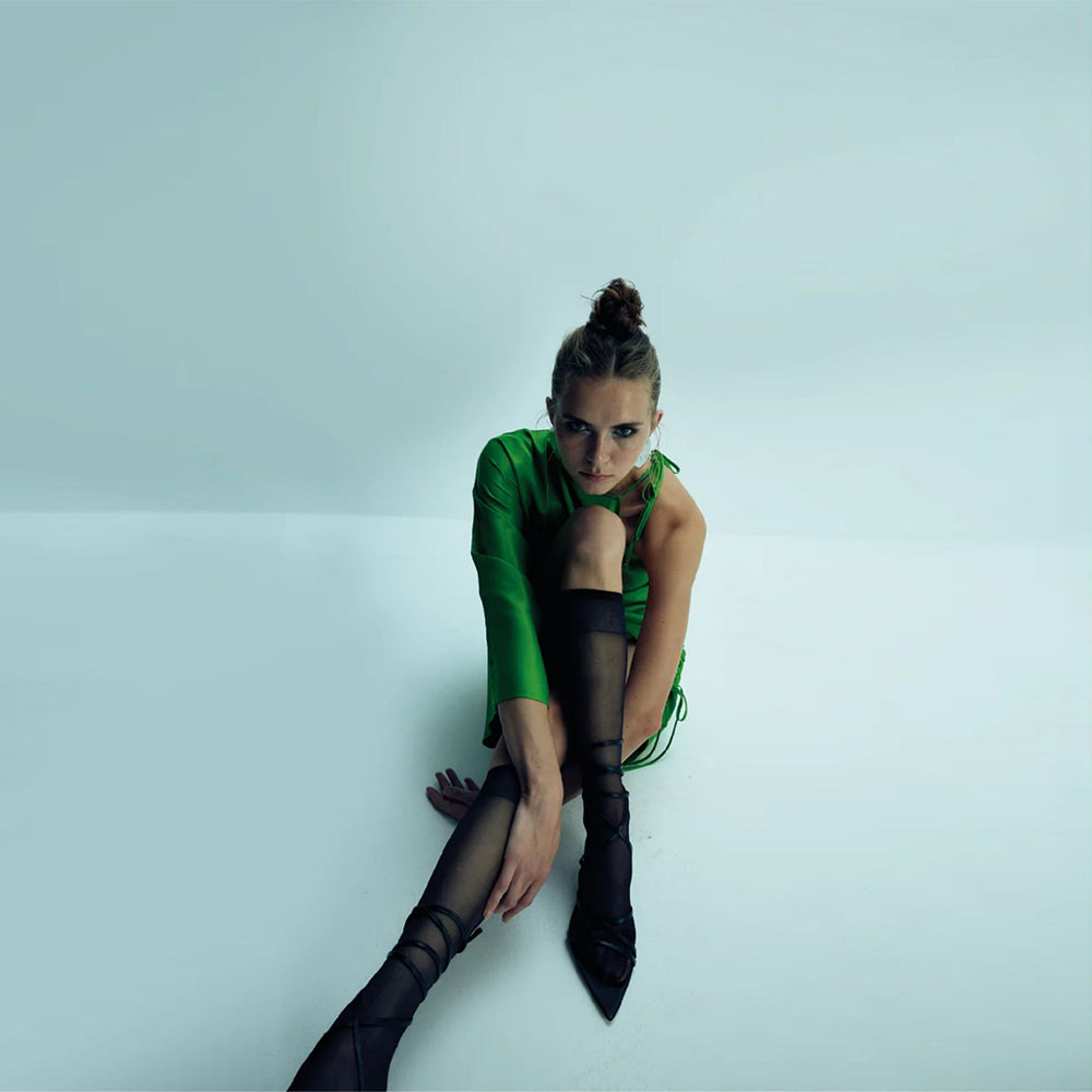 Step into women cloth shops for refined Rocha Asymmetric Mini Satin Dress. Shop Now!