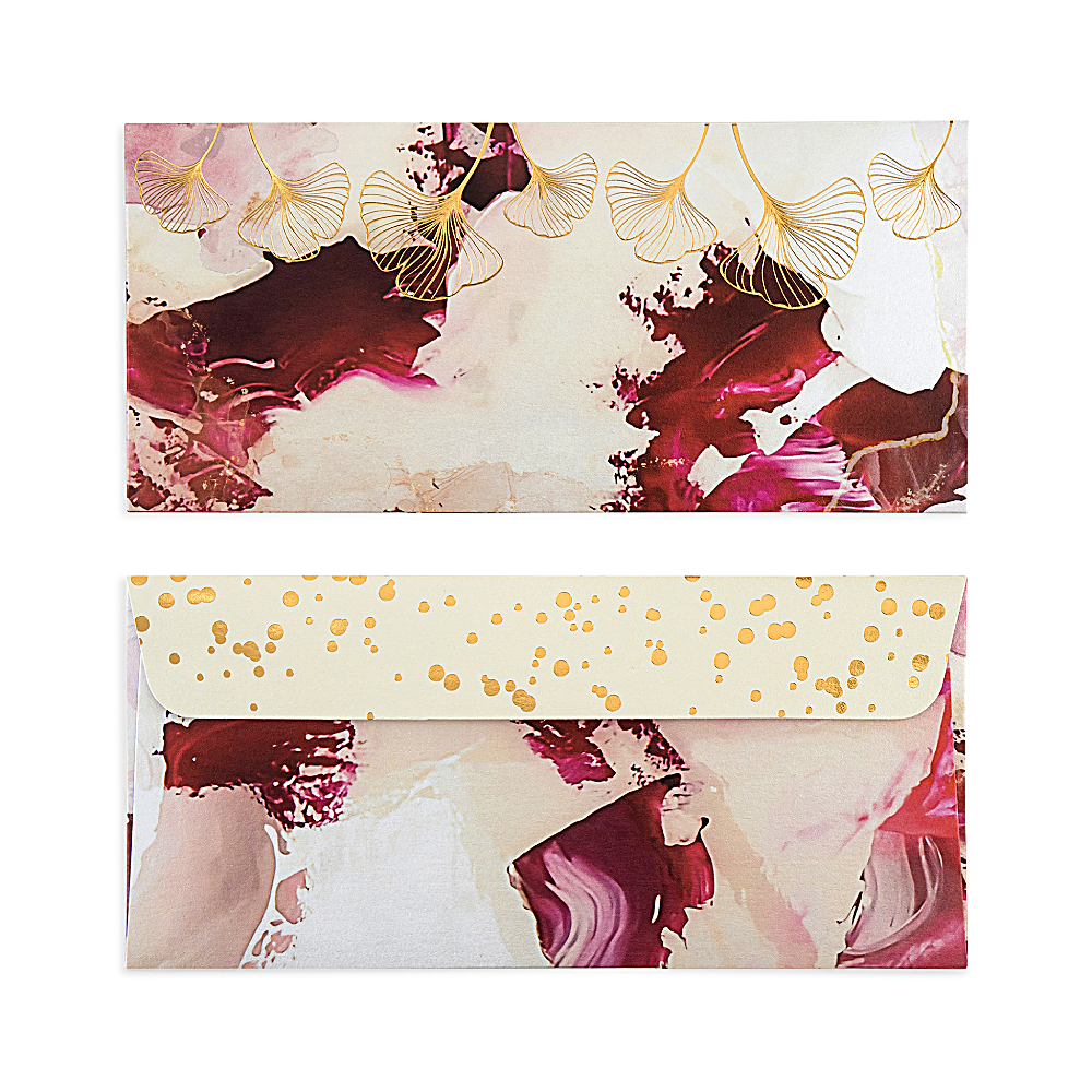 Discover Rosette Envelopes at The Luxe Maison, featuring blush tones, flamingo illustrations, and gold-foil floral accents. Pack of 10, handcrafted in Dubai.