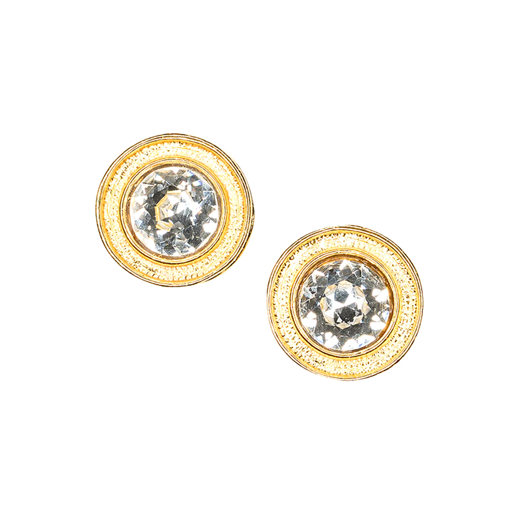 Be like Jackie O in these gold plated crystal rhinestone earrings. 