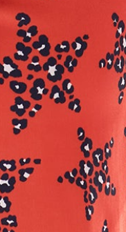 Women's Mini Dress with Collar, Long Sleeves, Twisted Front, and Vibrant Orange Star Print - Liquorish