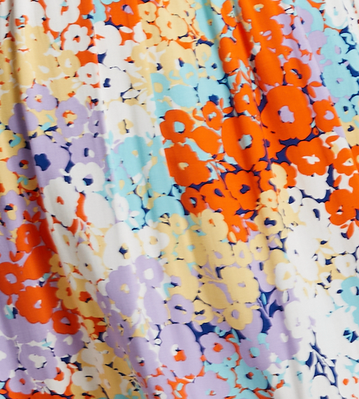 Women's Multicolour Floral Print Midi Wrap Skirt with Frill Details and Asymmetrical Hem by Liquorish