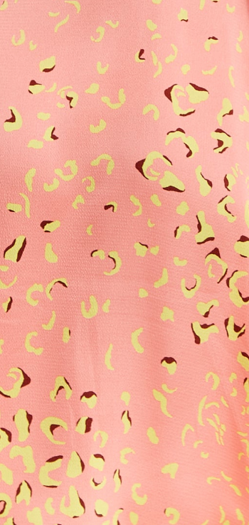 Women's Mini Dress in Peach with Slit Sleeves and Abstract Animal Print - Effortless Style by Liquorish