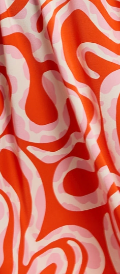 Women's Maxi Dress in Pink and Red Abstract Print, Sleeveless Halter Neck Smock Style, Effortless Elegance by Liquorish