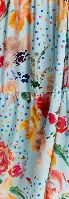 Women's Maxi Dress - Relaxed Fit Blue Floral Print Midi Smock Dress with Short Sleeves - Perfect Summer Style by Liquorish