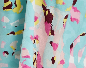Women's Mini Dress with Long Sleeves, Blue Abstract Print, Open Back Design, Chic & Flattering - Liquorish
