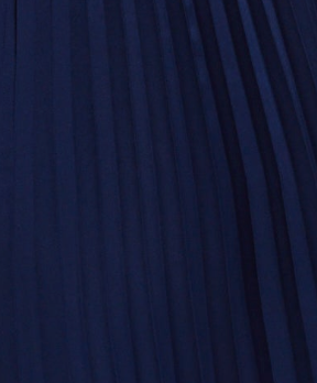 Women's Midi Dress with Pleat Details in Navy, V Neck and Regular Fit, Perfect for Any Occasion - Liquorish