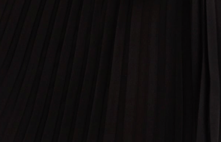 Women's Midi Dress with Pleat Details in Black, V Neck and Sleeveless Design, by Liquorish