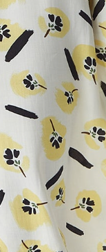 Women's Midi Dress with Long Sleeves in White and Yellow Floral Print, Perfect for Spring - Liquorish