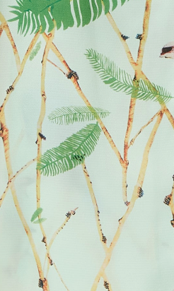 Women's Maxi Dress with Kimono Sleeves in Mint Green - Flattering Wrap Style and Charming Bird Print by Liquorish