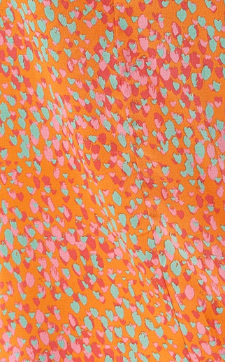 Women's Orange Print Midi Skirt with Side Slit and Fake Buttons - Perfect for Summer Holidays by Liquorish