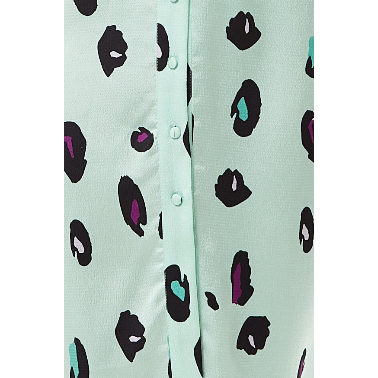 Women's Midi Dress with Off Shoulder Sleeves in Mint Animal Print - Liquorish