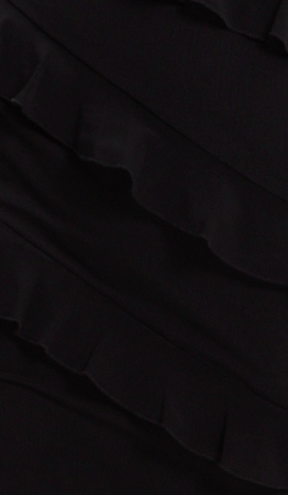 Women's Mini Dress with One Shoulder Design and Diagonal Ruffle Detail in Black - Liquorish