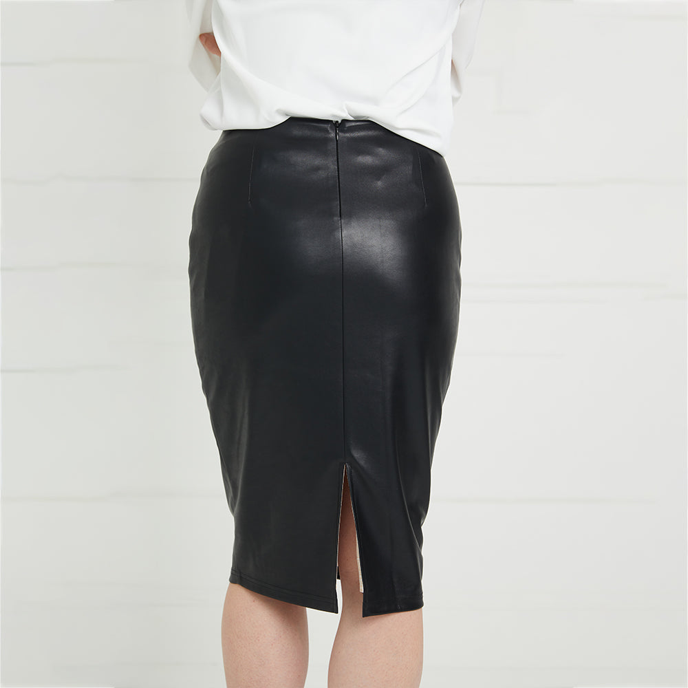 She's in Charge PU Pencil Skirt- Vegan Leather Pencil Skirt