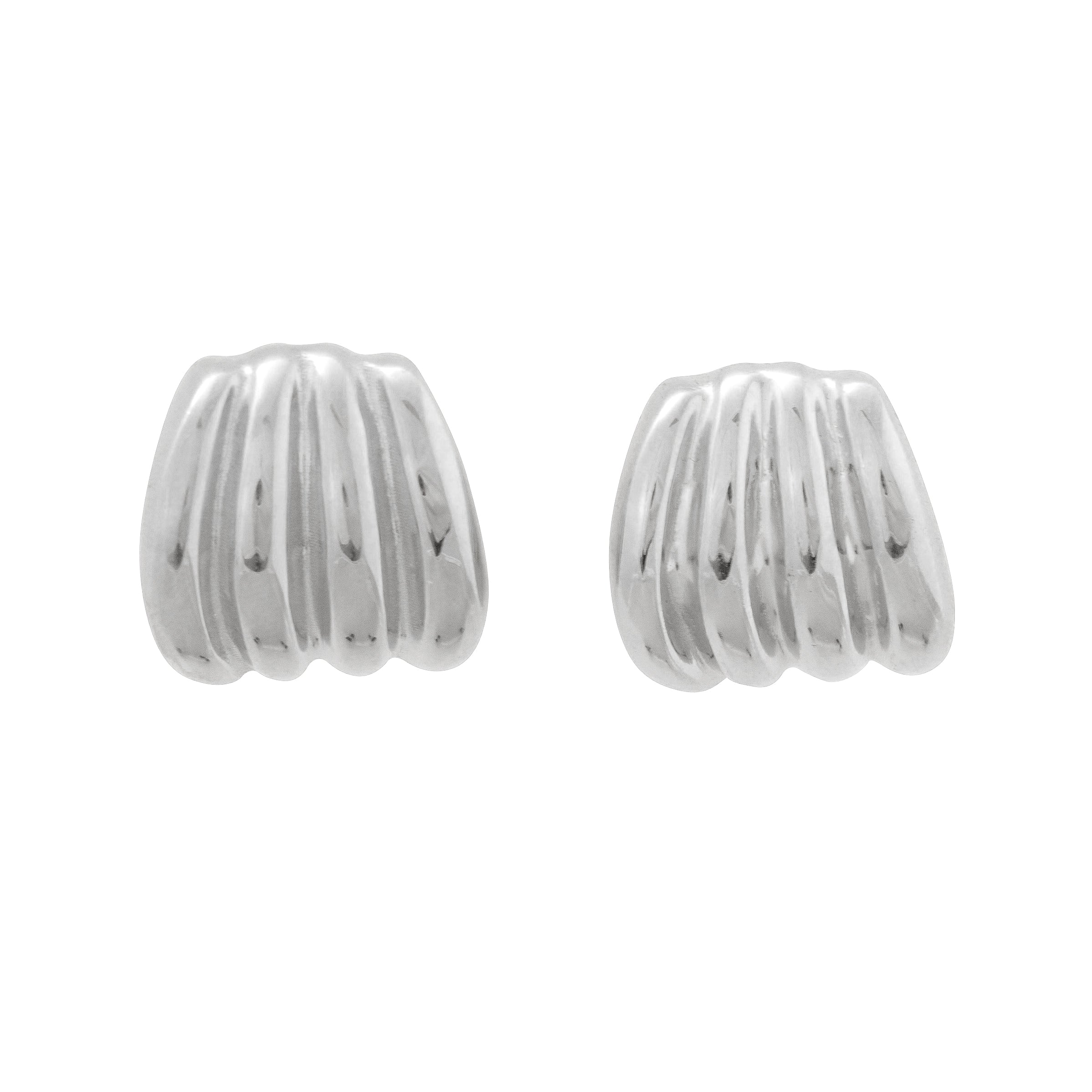 Add elegance to your look with our Silver Ripple Stud Earrings, a timeless piece in women's designer accessories. Shop Now!