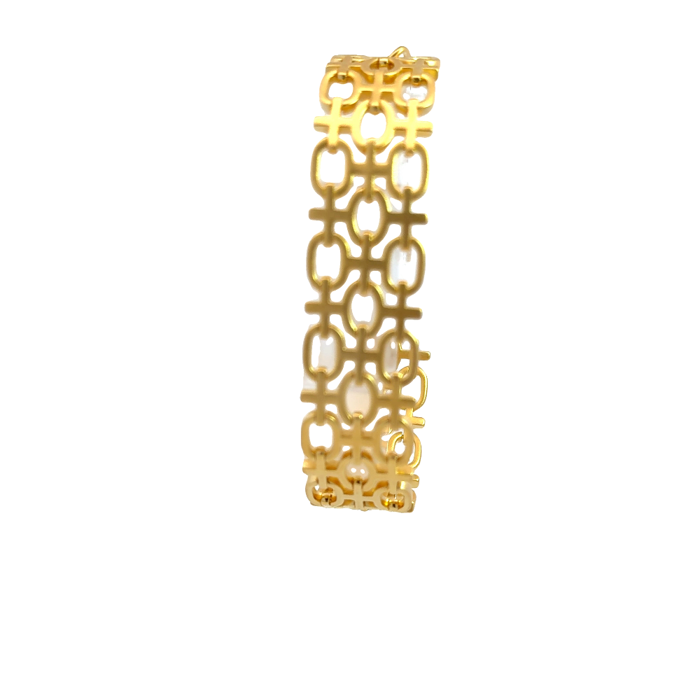 Sterling silver 18k gold-dipped bracelet with a sleek handcrafted design for a polished everyday look. Shop premium jewelry online.