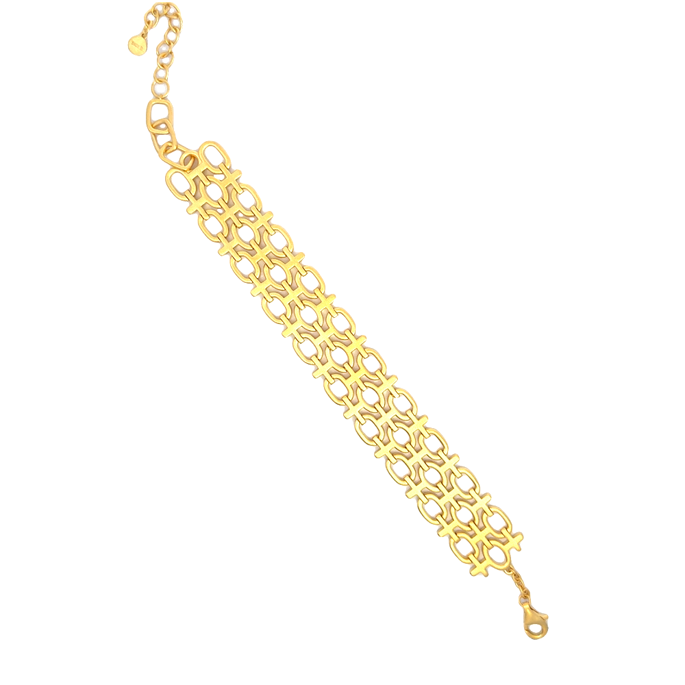 Sterling silver 18k gold-dipped bracelet with a sleek handcrafted design for a polished everyday look. Shop premium jewelry online.