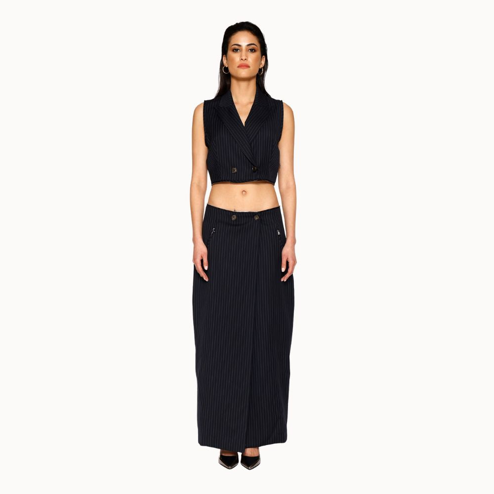 Shop online from our exclusive website. Discover The Six Way Blazer long Skirt, a versatile multiway design with endless styling options.