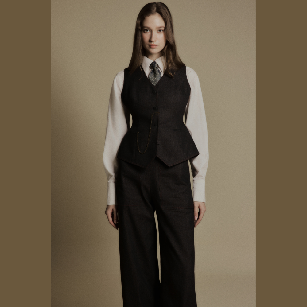 Upgrade your wardrobe with clothes for women featuring the versatile Slate Denim Vest. Shop Now!