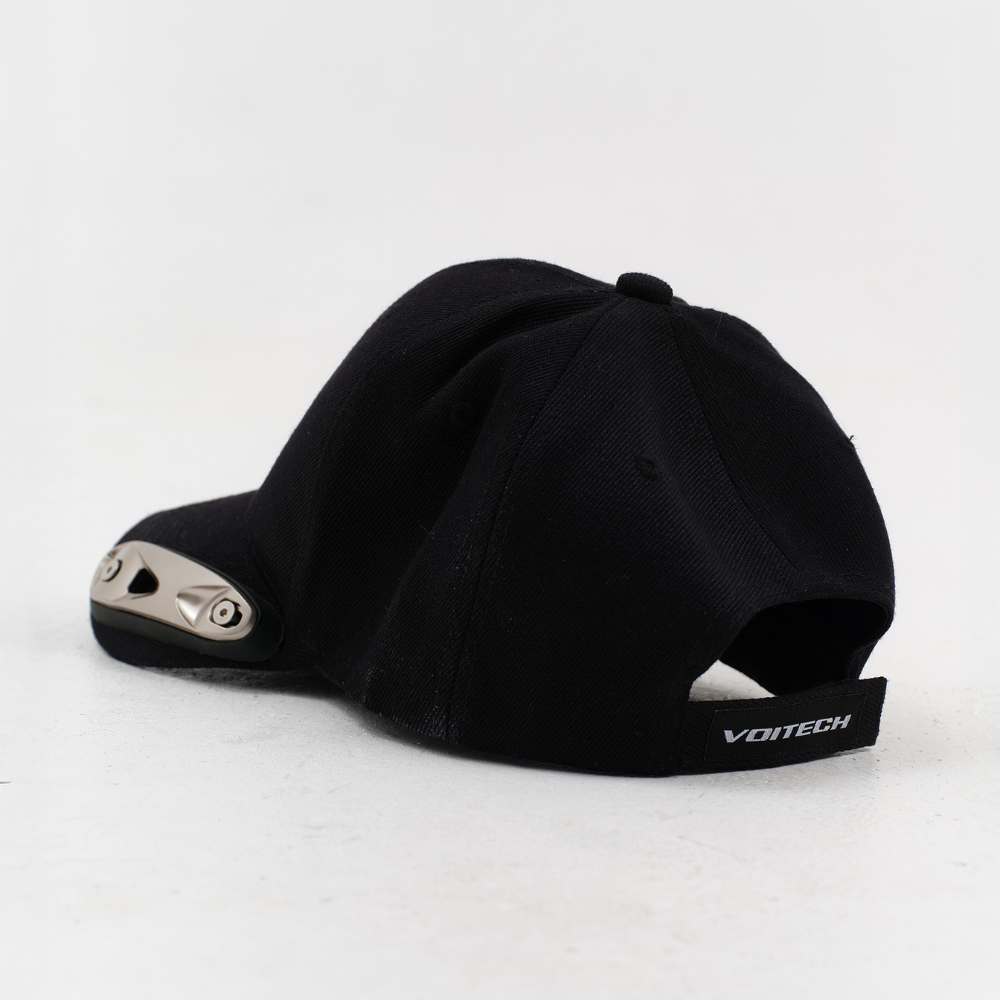 Shop online from our exclusive website and discover the Slipstream Racing Cap by Voitech®, featuring technical twill, brushed metal aero modules, and an F1-inspired engineered streetwear design.