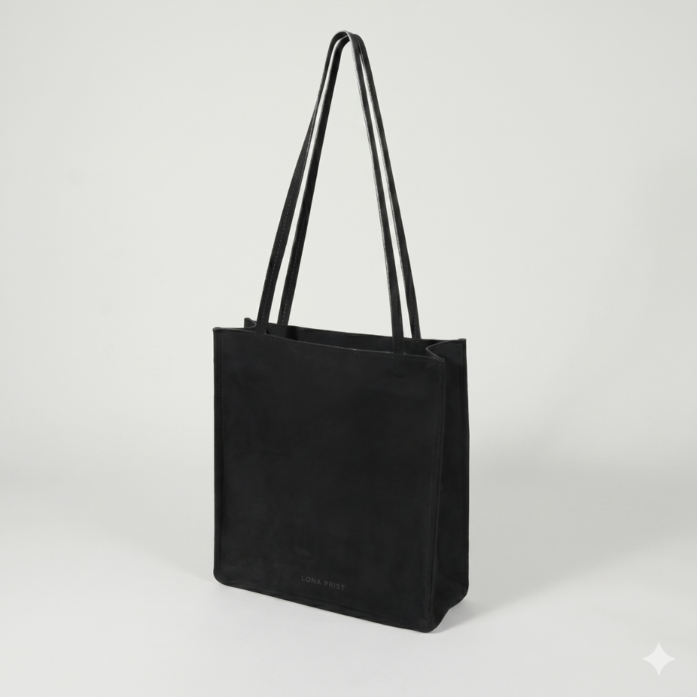 Small suede tote bag with soft lining and shoulder carry, perfect for daily use. Shop online from our curated edit of premium fashion.
