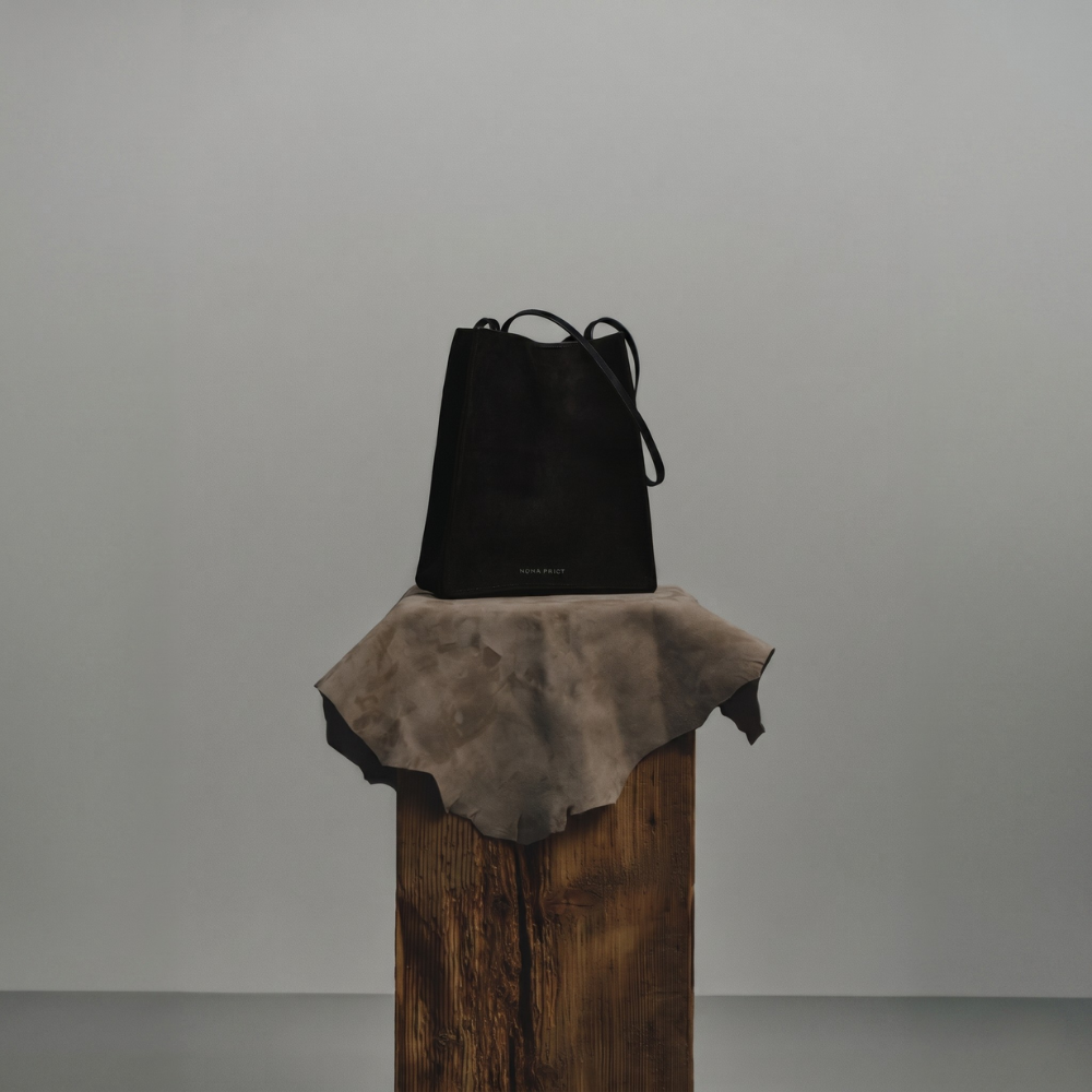 Small suede tote bag with soft lining and shoulder carry, perfect for daily use. Shop online from our curated edit of premium fashion.