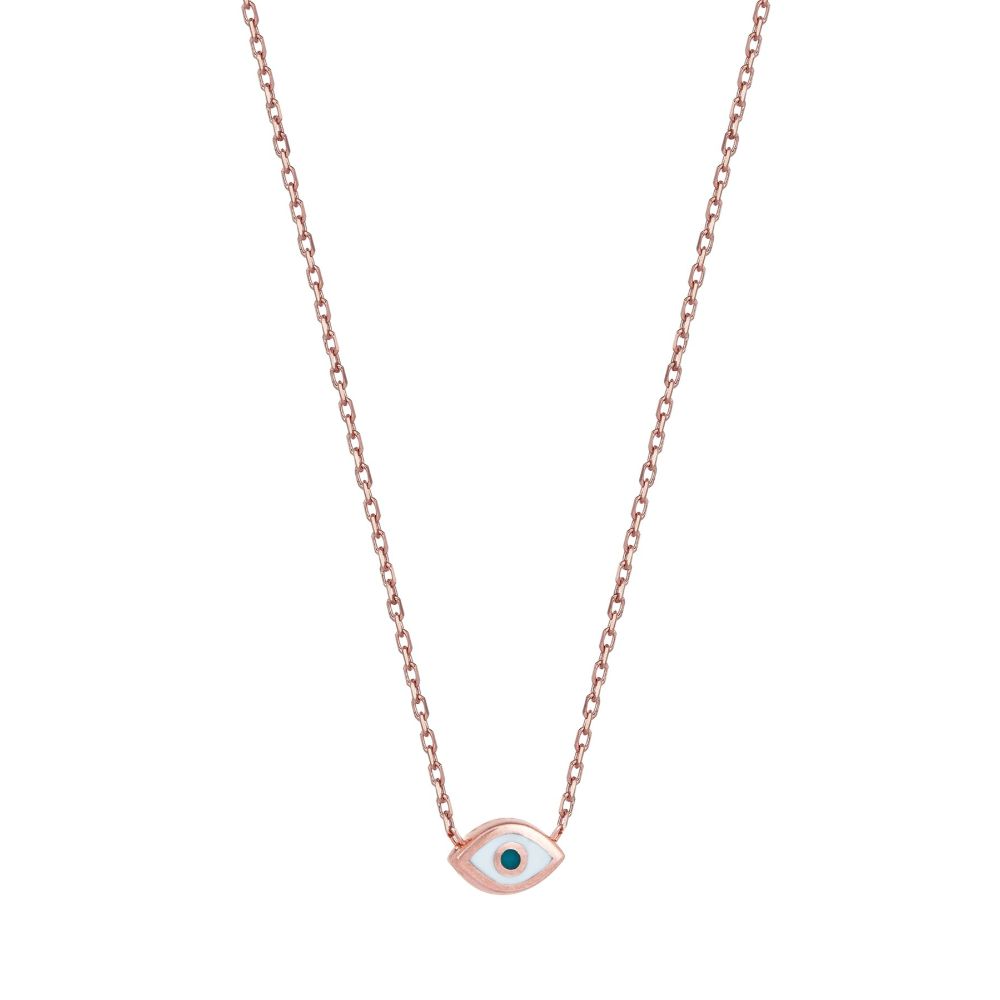 18ct Rose Gold Plated, Turquoise Laque Pendant. 925 Sterling Silver