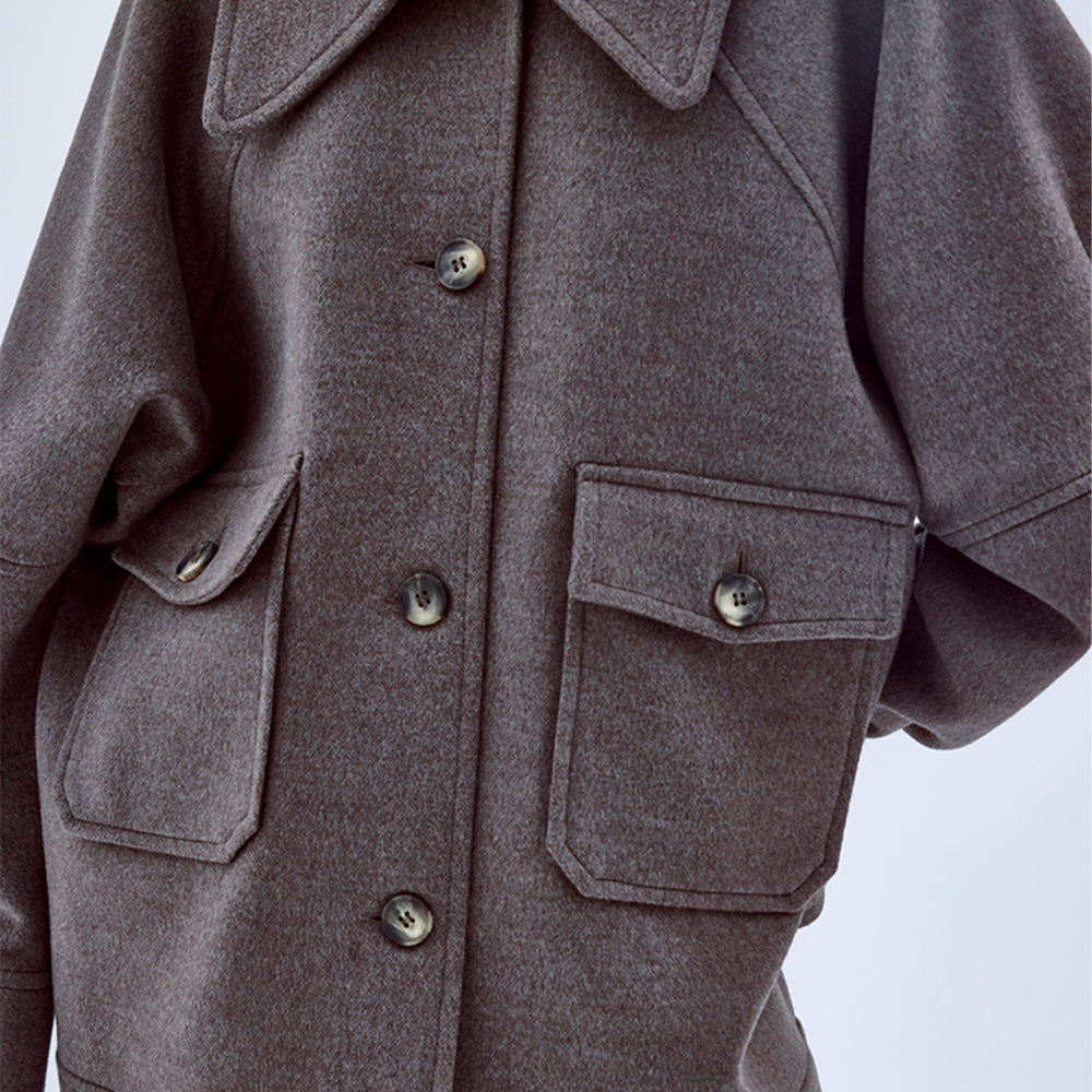 Embrace elegance with Terry Cashmere Coat in Dark Brown women oversized coat. Shop Now!
