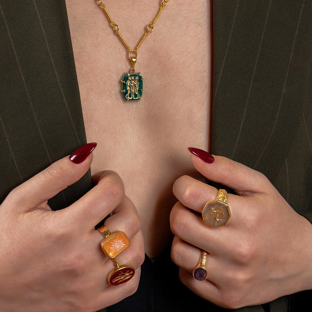 Shop the Angel of Peace Ring: handcrafted in Pink Carnelian & 22K Gold Vermeil from our curation of jewellery & accessories for men & women. Shop now!