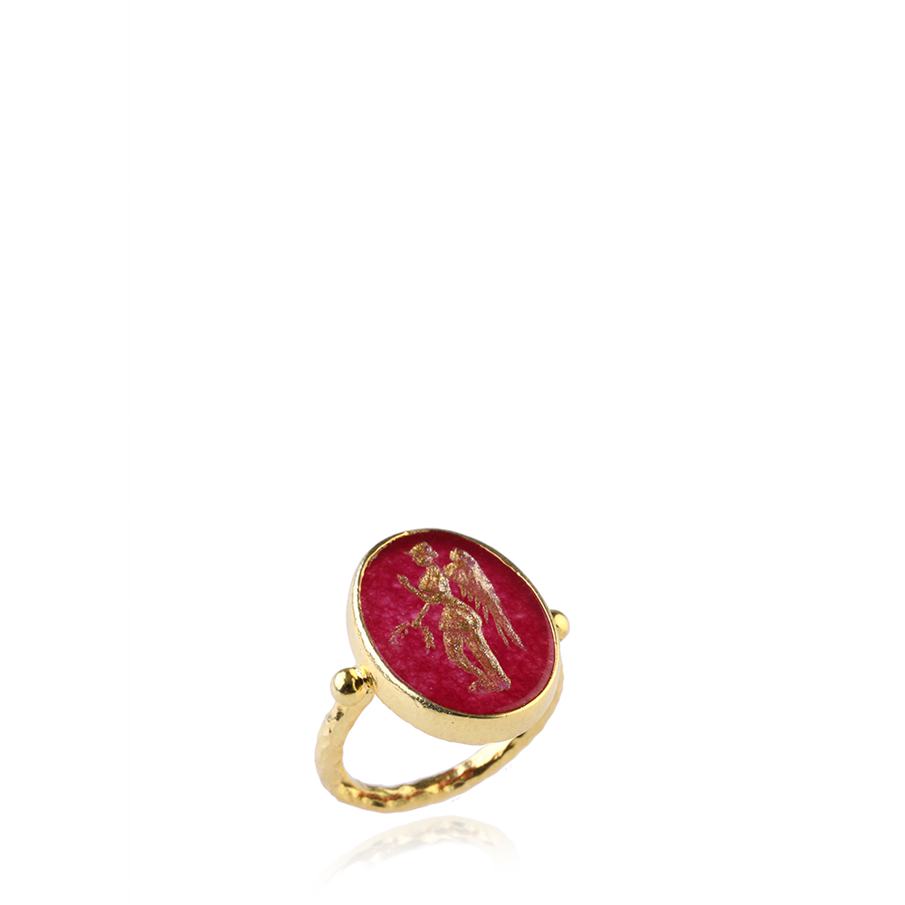 Shop the Angel of Peace Ring: handcrafted in Pink Carnelian & 22K Gold Vermeil from our curation of jewellery & accessories for men & women. Shop now!