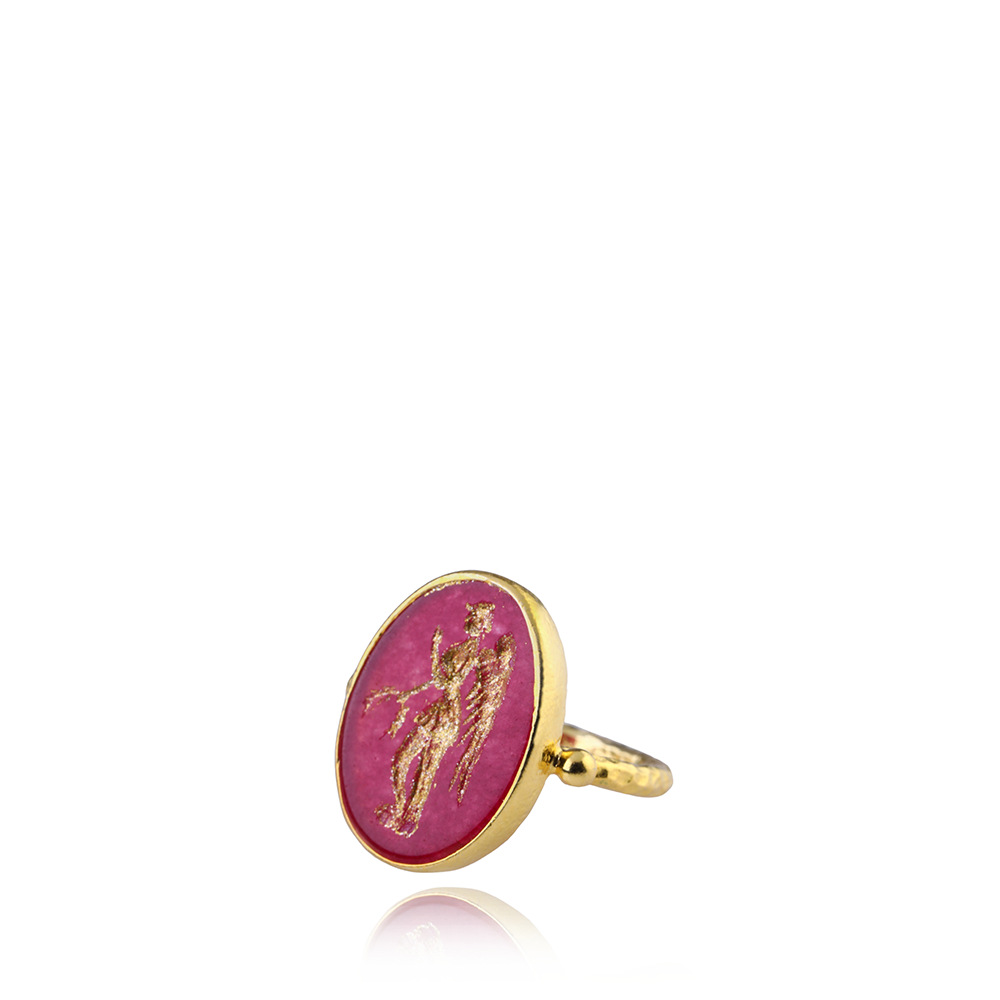 Shop the Angel of Peace Ring: handcrafted in Pink Carnelian & 22K Gold Vermeil from our curation of jewellery & accessories for men & women. Shop now!