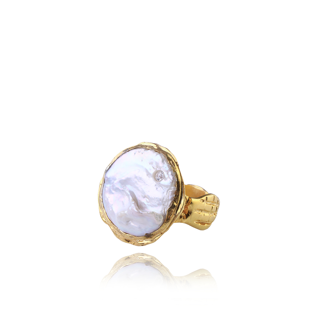 Aphrodite Ring is hand sculpted with 22K Gold Vermeil and Baroque Pearl. Explore from our finest curation of rings & jewellery for women. Shop now!