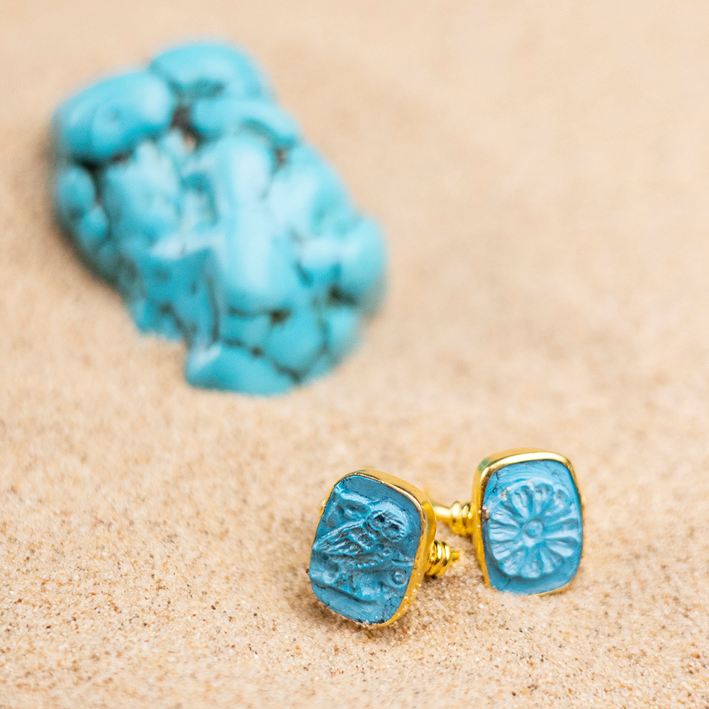 Shop Athens Ring: A hand sculpted ring with 22K Gold Vermeil & clear Turquoise gemstone from our curation of designer accessories for women. Shop now!