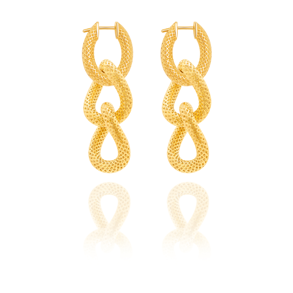 These earrings are one of a kind and can be worn 3 different ways. You can adjust the chain-link earrings to your liking