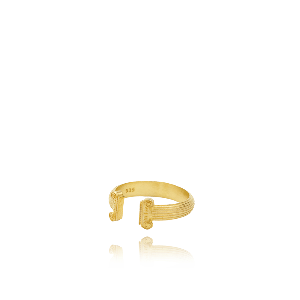 Explore the beauty of the Ionic Ring, inspired by elegance of Greek columns in 22K Gold Vermeil. Handcrafted elegant accessories for women. Shop now!