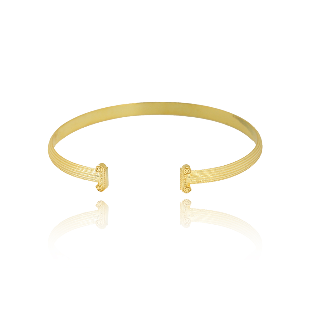 Ionic Cuff in 22K Gold Vermeil inspired by Temple of Athena Nike. This handcrafted bracelet  jewellery is part of a carefully curated selection. Shop now!