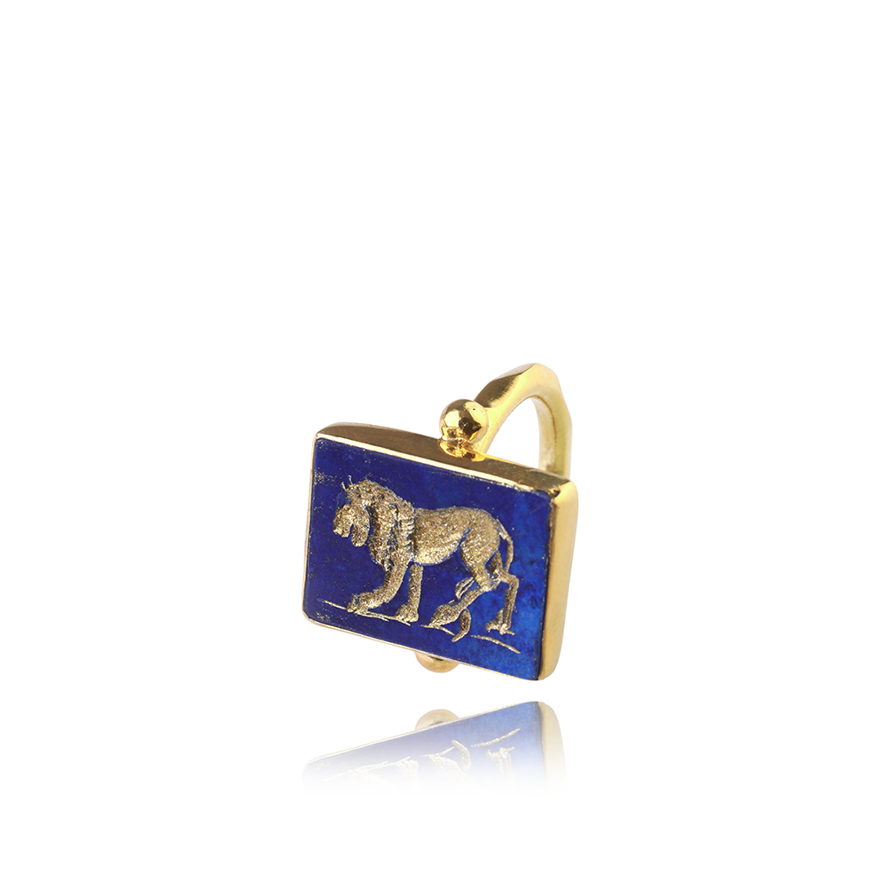 Nemean Lion Ring is hand sculpted with charming 22K Vermeil Gold & astonishing Lapis-Lazuli gemstone. Get exclusive accessories for women. Shop now!