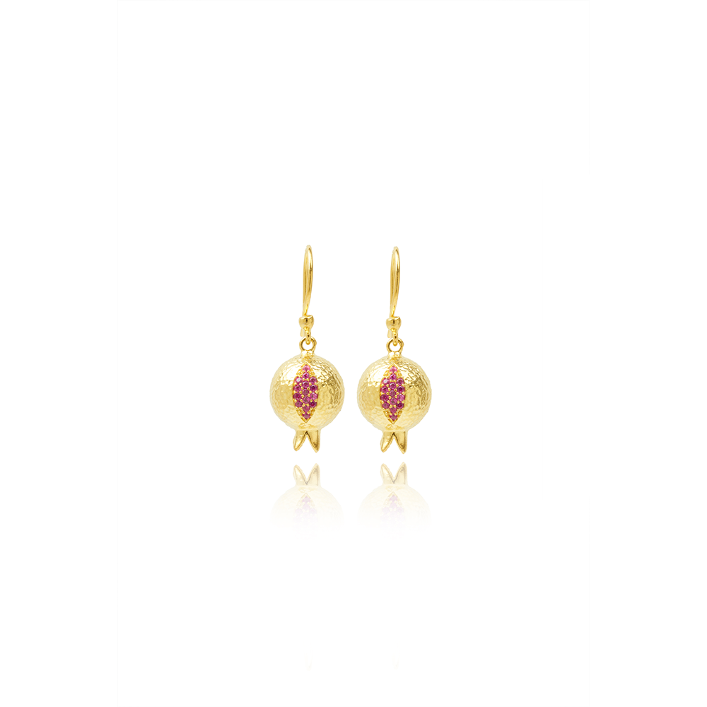 Shop the Pomona Earrings which are pomegranate shaped earrings with 22K Gold Vermeil & Red Garnet from our designer jewellery collection. Shop now!