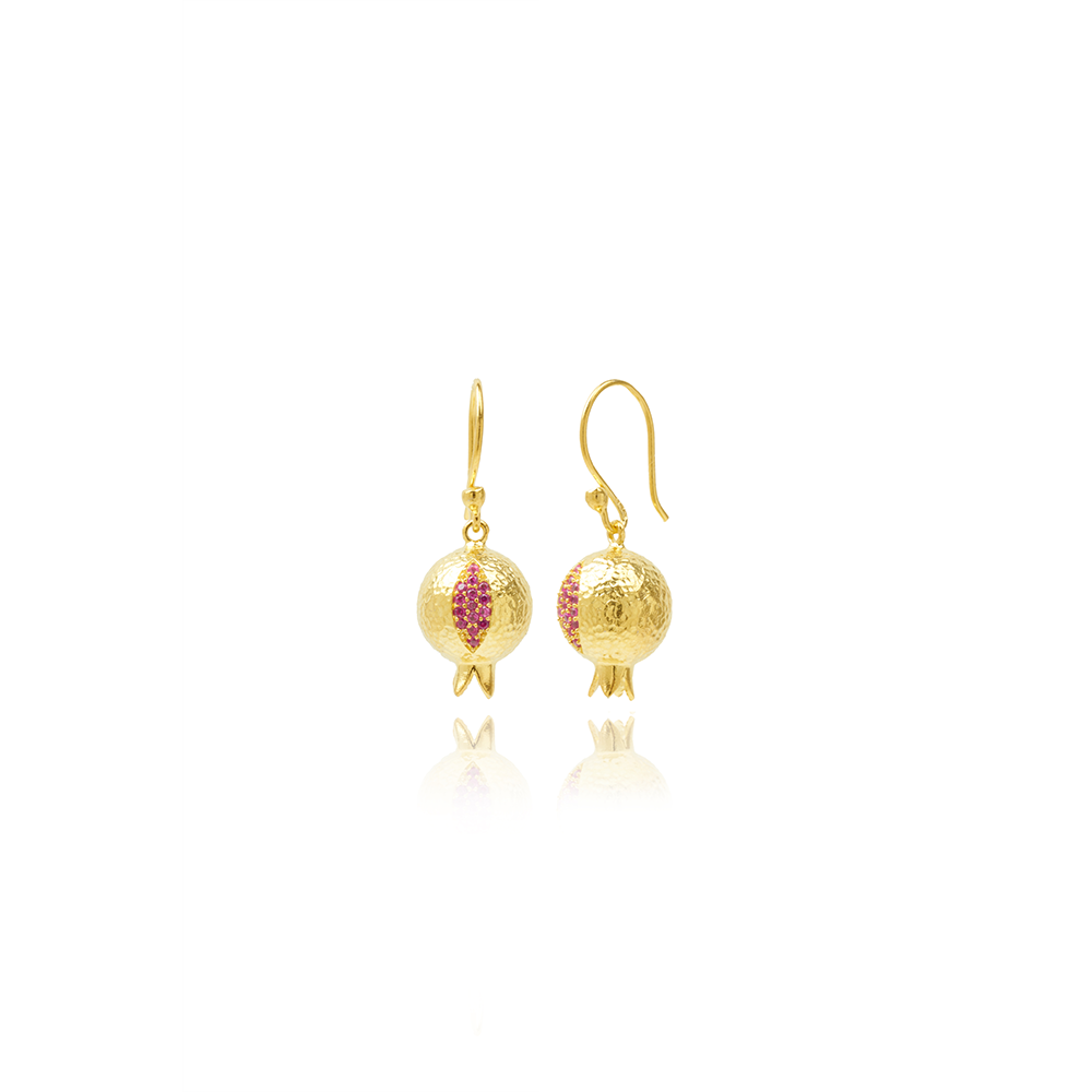 Shop the Pomona Earrings which are pomegranate shaped earrings with 22K Gold Vermeil & Red Garnet from our designer jewellery collection. Shop now!