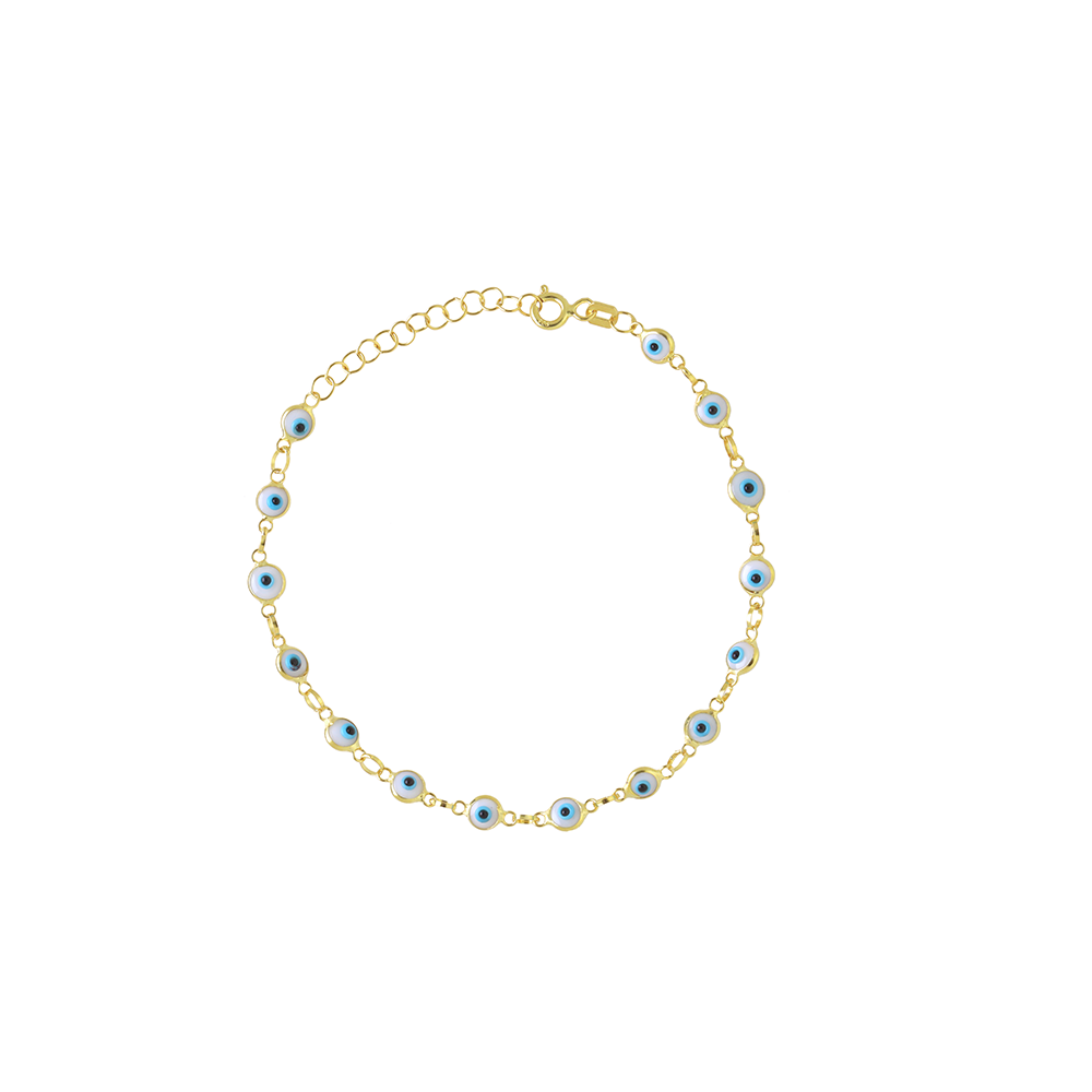 Nazar Bracelet in 22K Gold Vermeil is designed to create the perfect talisman with handcrafted glass charms. Shop designer charm bracelets. Shop now!