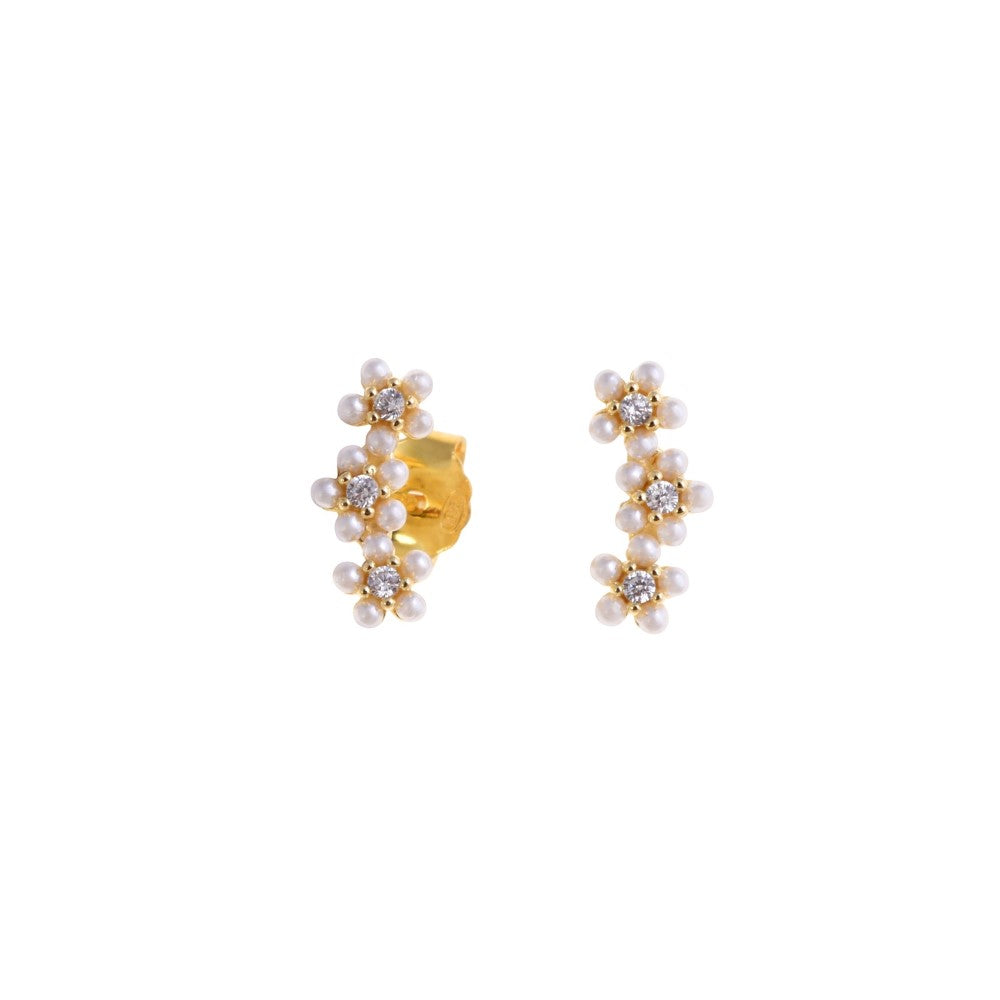 Three Flowers Earrings
