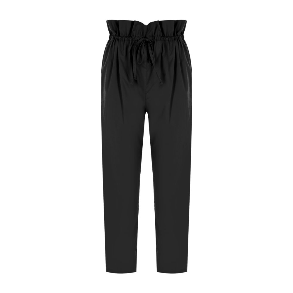 TIE-DETAILED POPLIN PANTS 100% COTTON