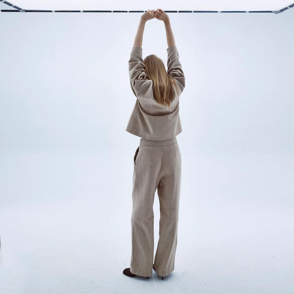Tina Wool Trousers in Beige