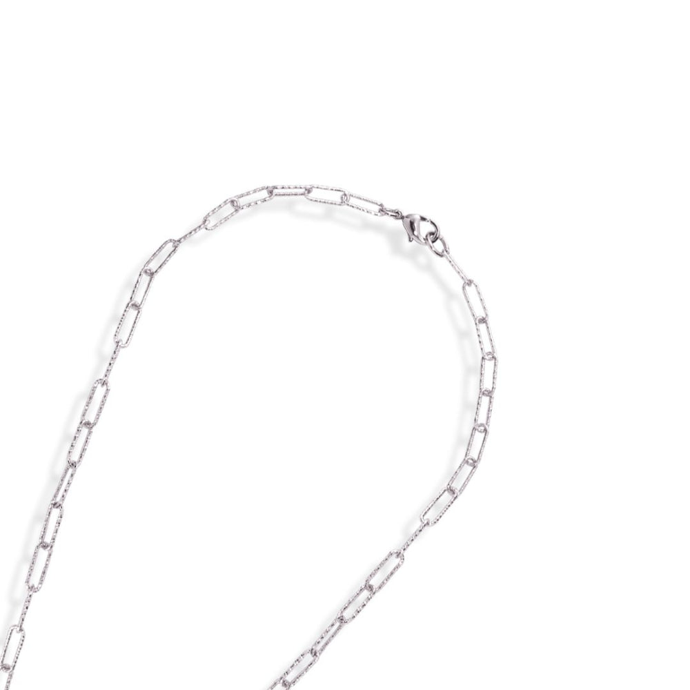 Shop online premium rhodium plated necklace with blue chalcedony, sapphire, aquamarine crystals and sparkling CZ stones.
