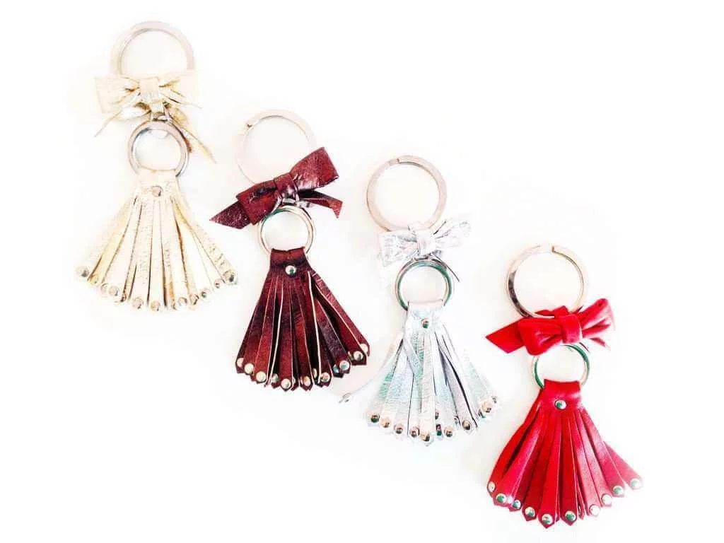 Handmade true leather tassel keyring. Hand made in italy with love.